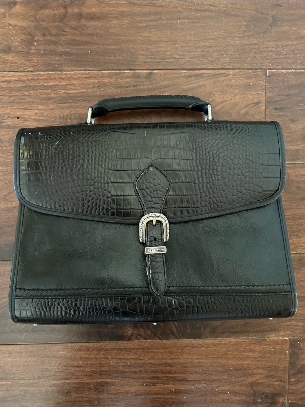Brighton for Business Classic Black Leather Briefcase Bag